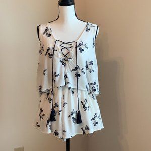 Vintage Havana Tie Front Romper